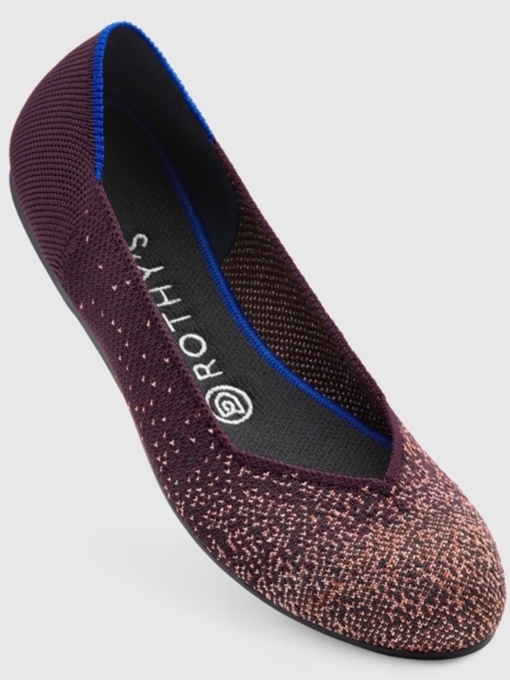 Rothy’s The Flat in Eggplant Rose Gold Metallic Sz 7 - Picture 1 of 9